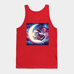 Exotic Shorthair Cat On The Moon Christmas Tank Top